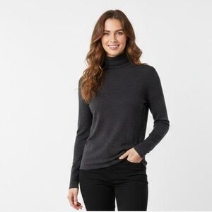 Joseph A. Turtleneck Sweater Silky Charcoal Size Small